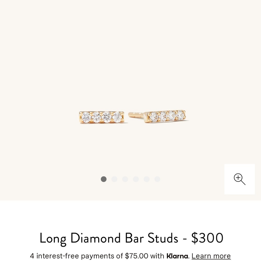 MEJURI Long Diamond Bar Studs - 14k Yellow Gold - THIS IS A SOLD OUT ITEM!